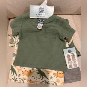 Green and Dinosaur Short Sleeve Tee and Short Sets